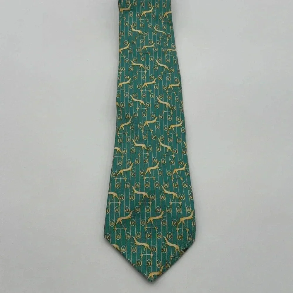 Lanvin Paris‎ Tie Green Men’s 100% Silk Made In Paris